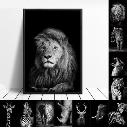 Nordic canvas painting wall art animal canvas painting lion wall picture poster printing for living room home decoration poster