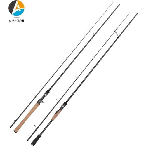 2.1m 2.4m 2.28m Carbon Fiber Spinning Fishing Rod ML/M/MH Power Fuji Oxide Lure Fishing Rod 2 Sections Soft Portugal Cork Handle