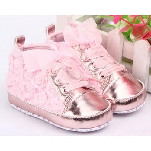 0-18M Newbron Infant Baby Girl PU Leather Shoes Non-slip Lace Floral Embroidered Soft Shoes Prewalker Walking Toddler Kids Shoes