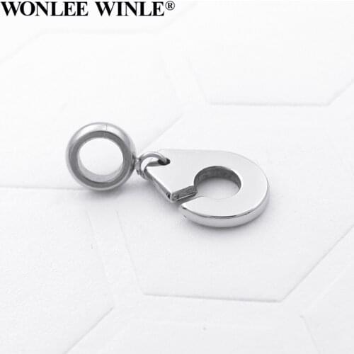 Wonlee Winle Never Fade 316L Stainless Steel 5mm Hole Handcuffs Charms Pendants For Bracelet Jewelry Making DIY Dangles