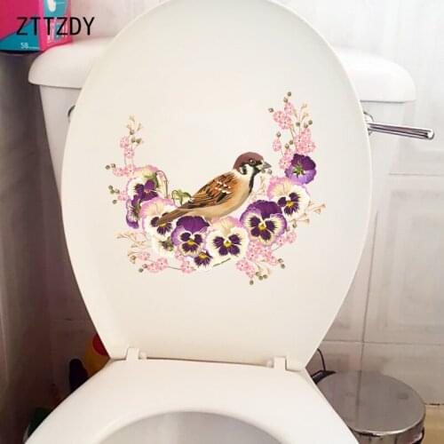 ZTTZDY 24.2×21.4CM Flower Braided Ring Living Room Wall Stickers Home Bathroom Toilet Decoration T2-1231