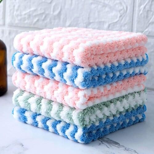 1pc Kitchen Anti-grease Wiping Rags Efficient Super Absorbent Microfiber Cleaning Cloth Home Washing Dish Kitchen Cleaning Towel