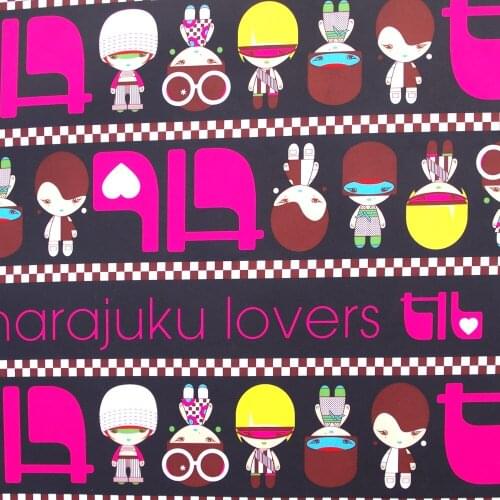 1 yard 230T Polyester/PVC coated Waterproof Fabric for bag,- Lovely Baby (black background) (width=140cm)