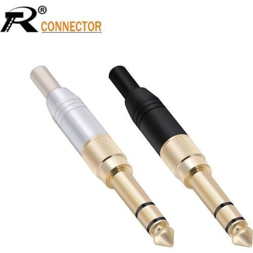 1pc Aluminum Assembly 3.5mm jack male screw plug Wire Connector Gold-plated 3.5mm 3pole stereo audio speaker plug with spring