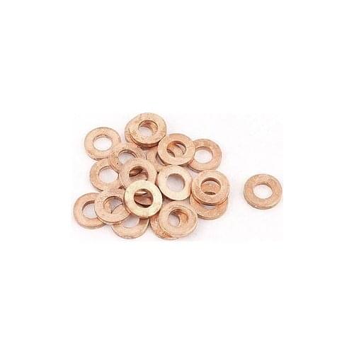 20PCS 12mm OD 6mm ID 2mm Thick Copper Washer Flat Ring Oil Brake Line Seal
