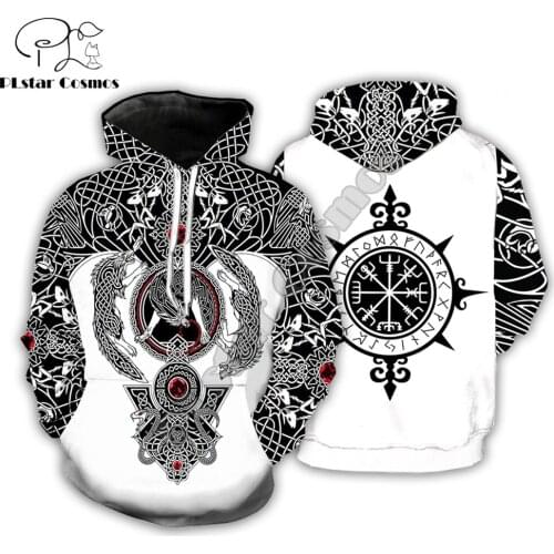 2019 New Fashion Men hoodies 3D Printed Viking Tattoo Hoodies/t shirt/sweatshirt Apparel Unisex Norse cosplay streetwear-2