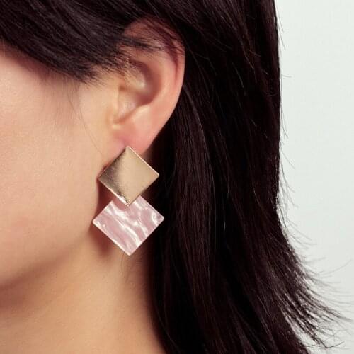 2021 Summer Piece Ladies Irregular Square Earrings Free Shipping