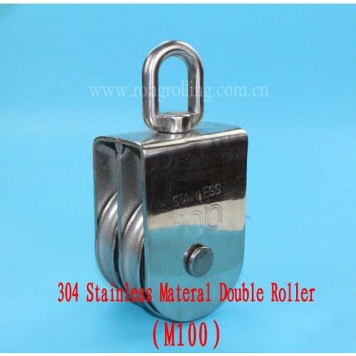 304 Stainless Materal Rope Double Pulley Capacity 1000kg M100