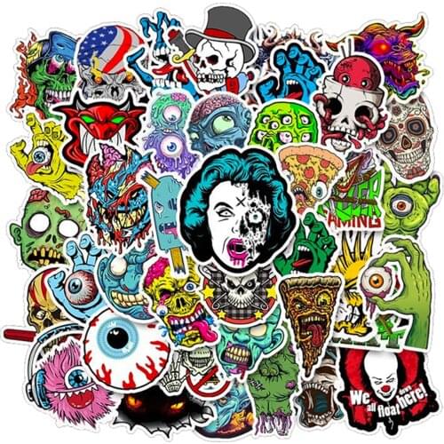 50/100PCS Terror Series Horror Stickers Skateboard Laptop Motorcycle Phone Bike Waterproof Cool Graffiti Sticker Decal Kid Toy