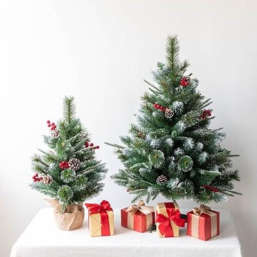 60/90cm Desktop Christmas Tree Decoration Pine Needle PE Mixed Christmas Tree Window Christmas Tree Decoration Desktop navidad
