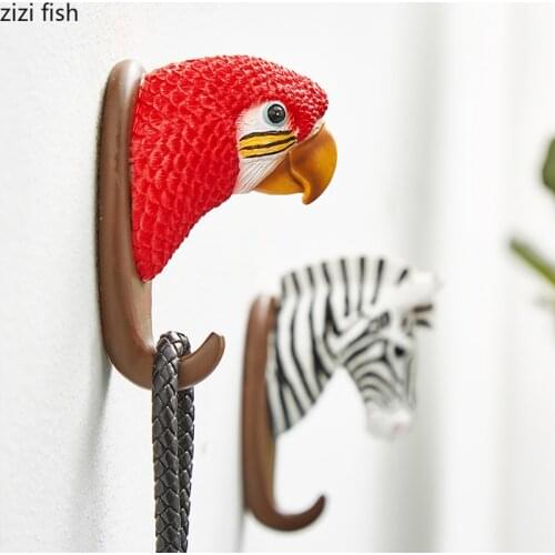 American Creative Animal Deer Head Decorative Hook Wall Hanging Porch Storage Retro Key Rack Personality Coat Hook Wall Hook