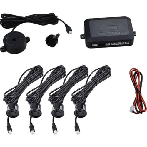 Car Warning Indicator Reversing-Radar Alert Sound Indicator Parking Sensor Kit 4 Probes Beep Detector Distance Detection