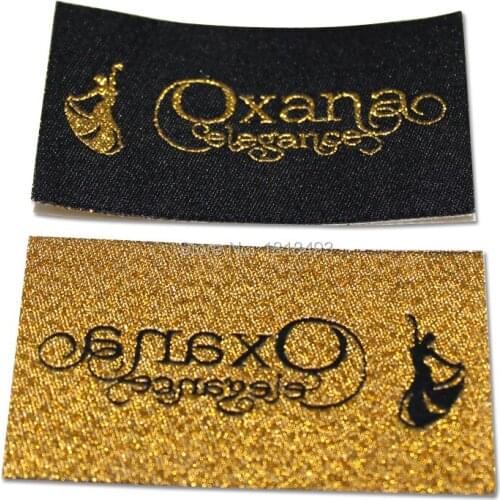 Free shipping customized clothing iron-on woven labels/garment embroidered tags/no sewing collar labels 2000 pcs a lot