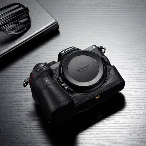 Vintage Z5 Camera Case Body Genuine Leather Camera case Handmade Half Bag For Nikon Z5 Z6II Z7 II