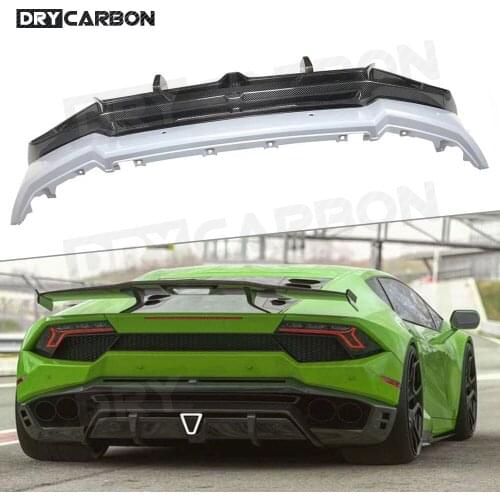 For Lamborghini LP580 LP610 Dry Carbon Rear Bumper Lip Diffuser Body Kits Case Bumper Guard S Styls Auto Car Parts FRP