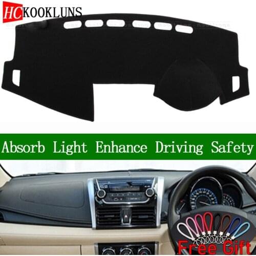 For Toyota vios 2014 2015 2016 2017 Right Hand Drive Dashboard Cover Car Stickers Sun Shade Dash Mat Carpet Interior Accessories