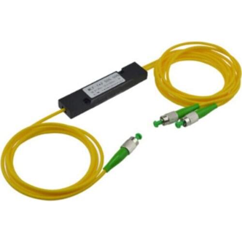 FCAPC 1X2 Fiber Optic FTTH Splitter FBT Optical Coupler 1x2 FCAPC Singlemode simplex plc optical splitter Free shipping