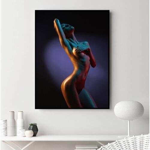 HD Sexy Black African Woman Canvas Painting Fashion Pictures Art Photo of Pictures for Living Room Home Decoration Unstretched