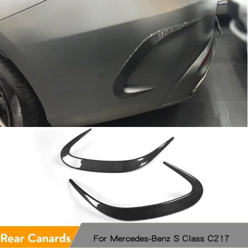 Carbon Rear Bumper Side Vent Scoop Fins Decoration for Mercedes-Benz S Class C217 S63 S65 AMG Sport Coupe 2D 14-18 Not Cabriolet