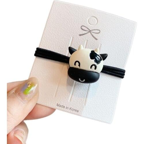 Fashion New Arrive Hot Selling Lovely Acrylic Cow Korean Style Hair Band High Elastic Hair Rope Hair Rings Hair Accessories