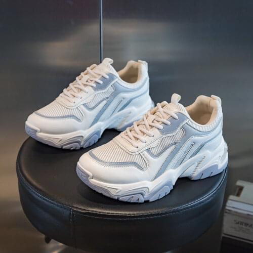 Fashion Women Sneakers 2021 Casual Platform Mesh White Sport Shoes Womens Lace-up Breathable Femal Shoes Sneakers