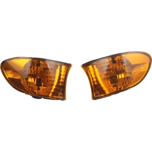 1 Pair Car Corner Lights Housing Replacement Left+Right Side Lamps Cover For BMW 7 Series E38 1999 2000 2001 Clear Yellow