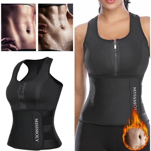 Neoprene Waist Trainer Body Shaper Sweat Vest Trimmer Belt Women Slimming Sheath Fat Burning Belly Shaping Shapewear Corset Top