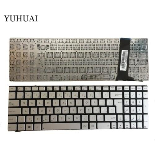NEW Czech Laptop Keyboard for ASUS N56 N56V N76 N76V N76VB N76VJ N76VM N76VZ U500VZ N56VV N56VZ U500VZ U500 U500V CZ Silver