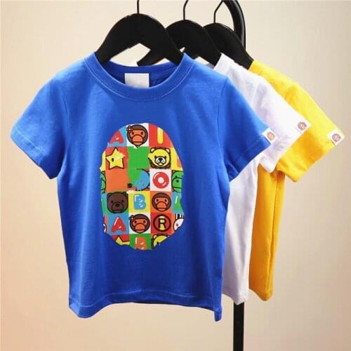 New Kids Boy Girls Colorful More Animal Together Pattern Printed Summer Short Shirts Tops Tee Hip Hop Style Children Clothes