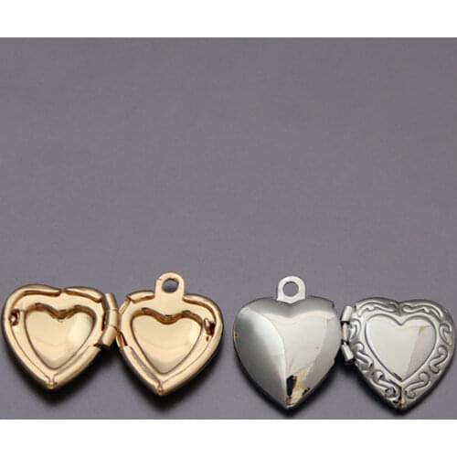 Wholesale 20pc/lot DIY Cute Little Heart Photo Frame Charms Tiny Locket Pendant Jewelry Making Family Memories Gift