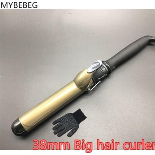 Professional Hair curler 38 mm rod curler US/EU/AU/UK PLUG for quick curl hair Large wavy curls curling iron 110v-240v