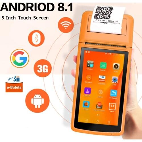 POS 58mm Handheld Receipt Printer Android 8.1 PDA Mobile Thermal Receipt Printer Smart POS Teminal For Commercial