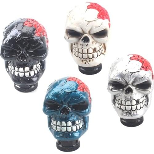 YOMI Skull Shape Head shift knob Car Accessories Decoration Car Manual Gear Stick Shifter Lever Knob gear shift knob