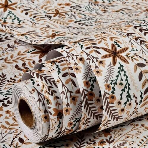 Flower Pastoral Style Self-Adhesive Wallpaper Bedroom Living Room Background Home Decor Clothing Store DIY Sticker