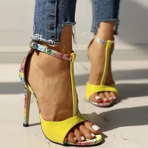 High Heels Sandals For Women Summer Sexy Club Shoes Women PU Leather Sandals 2020 New