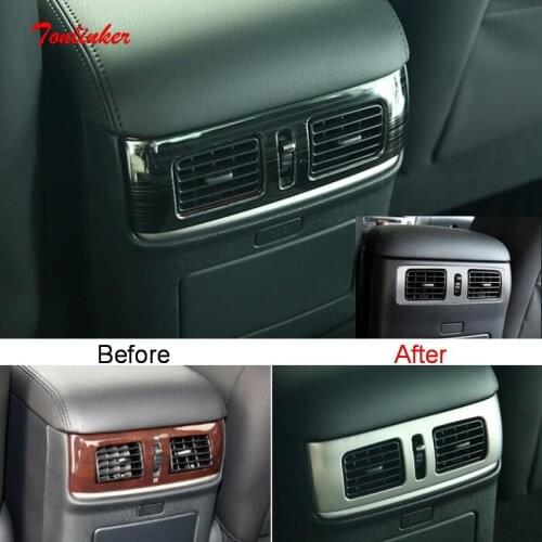 Tonlinker Interior Armrest Air Outlet Cover sticker For Infiniti Q70/Q70L 2019-2020 Car styling 1 PCS Stainless steel Stickers