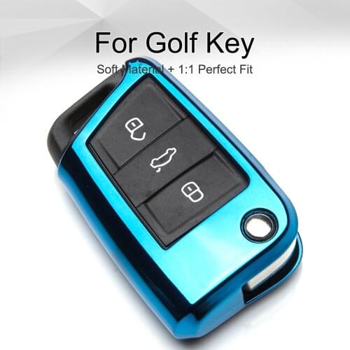 TPU Car Key Case Cover for Volkswagen VW CC Touran Tiguan Passat B6 B8 Golf 7 Polo Bora Jetta Beetle Keyring Chain Accessories