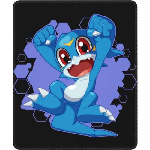 Veemon Chibi Lovely Mouse Pad Digimon Nostalgic Anime with Locking Edge Mat Pads Rubber Computer Keyboard Desk Pad