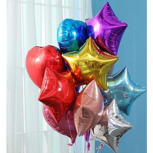 10Pcs 10inch Colorful Star Shape Aluminum Inflatable Foil Balloons Birthday Party Decorations Helium Balloon Wedding Decoration