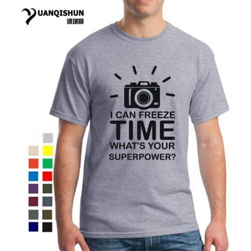 16 Colors I Can Freeze Time Whats your Superpower T Shirts High Quality Men Short Sleeve Tee Cotton Fashion Photographer Tshirt
