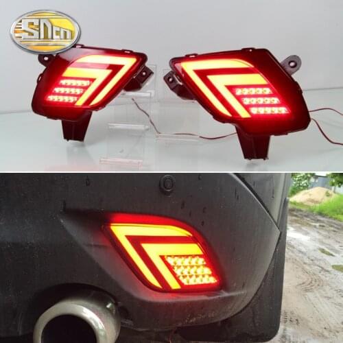 2PCS For Mazda CX-5 CX5 2013 - 2016 3-in-1 Functions 12V LED Bumper Light Rear Fog Lamp Brake Light Turn Signal Light Reflector