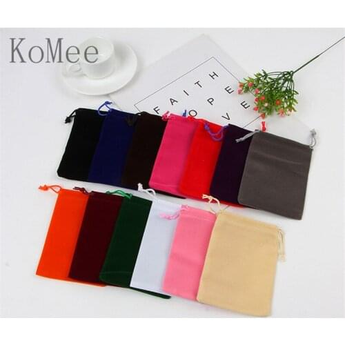 20pcs/lot Small Assorted Color Velvet Bags 7x9cm Charms Jewelry Packaging Bags Cute Wedding Favor Candy Gift Bag Free Shipping