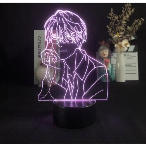 3D Night Light Alarm Clock Base Light Color Changing Projector Manga Yuri on Ice Victor Japanese Anime Present Decorative Kid
