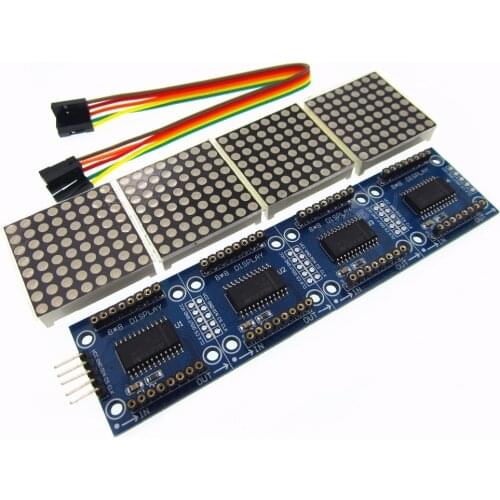 5pcs/lot MAX7219 Dot Matrix Module For Microcontroller 4 In One Display with 5P Line