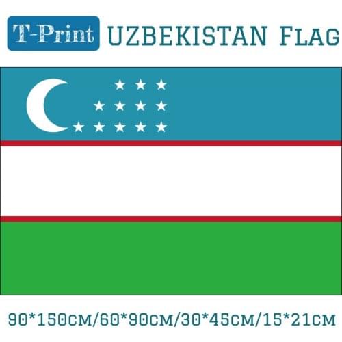 90*150cm/60*90cm/15*21cm Uzbekistan National Flag 3x5ft Hanging Flag