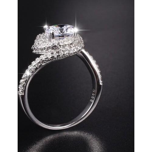 Promotion!!! Real Solid 100% 925 Sterling Silver Wedding Rings Jewelry for Women 3 Carat SONA Diamond Engagement Ring size 5-10