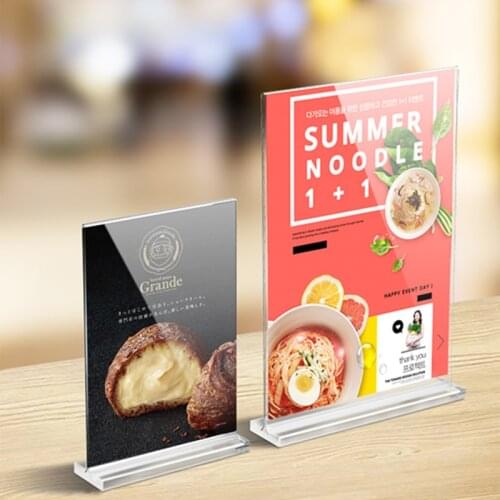 A6 Acrylic Sign Holder With Vertical Slant Back Clear Plexiglass Sign Holder Picture Photo Frames Display Stand For Desktop