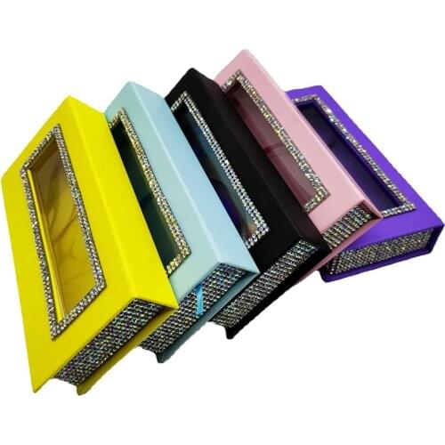 Diamond Lash Boxes Wholesale Eyelash Packaging Newest Empty Lash Case with Tray 25mm Mink Lash Boxes Packaging Print Logo makeup