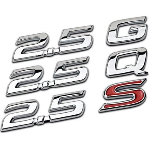 Car Sticker for 2.5 2.5Q 2.5G 2.5S Logo for Toyota camry corolla yaris Nissan x-trail Auto Metal Letter Rear Trunk Emblem Badge