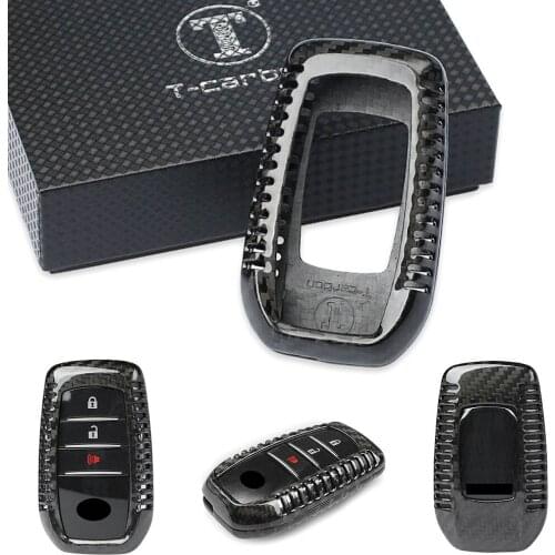 T-Carbon Car Remote Key Fob Case Shell Housing Carbon Fiber Black For Toyota Alphard RAV4 Hilux etc